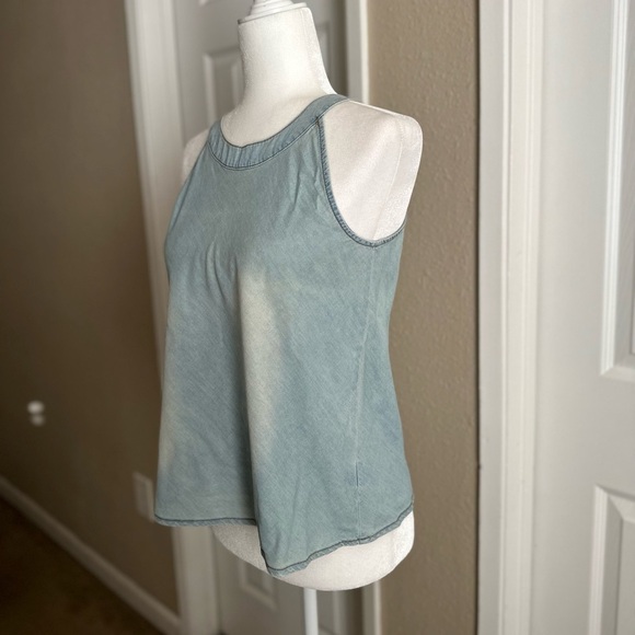 Vanilla Star Halter Cotton Denim Top Size Medium - Picture 3 of 8